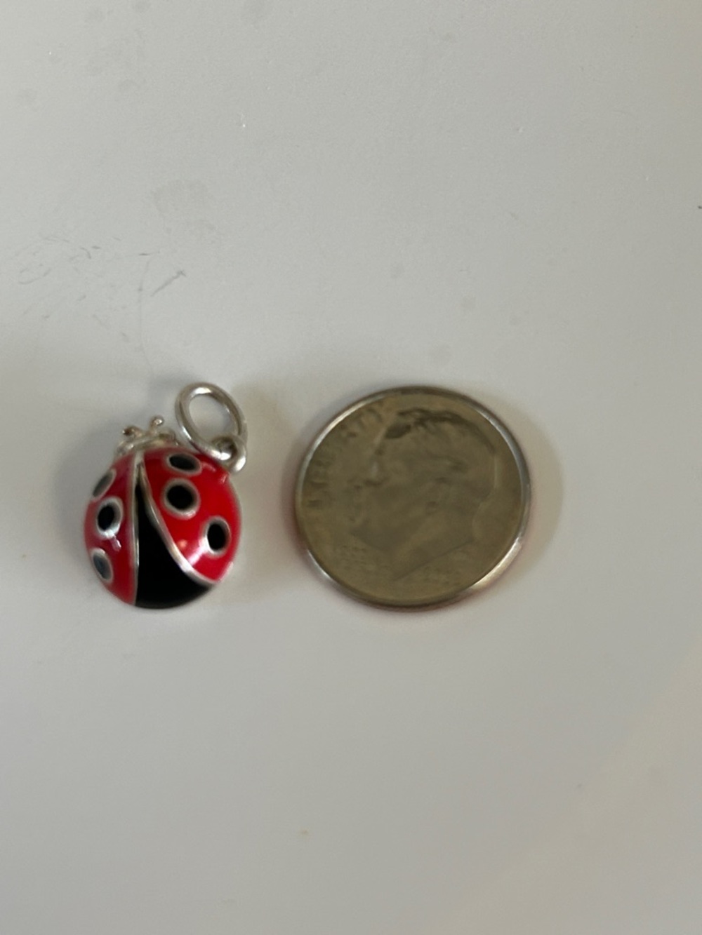 Tiffany & Co Sterling Silver Red Enamel Lady Bug